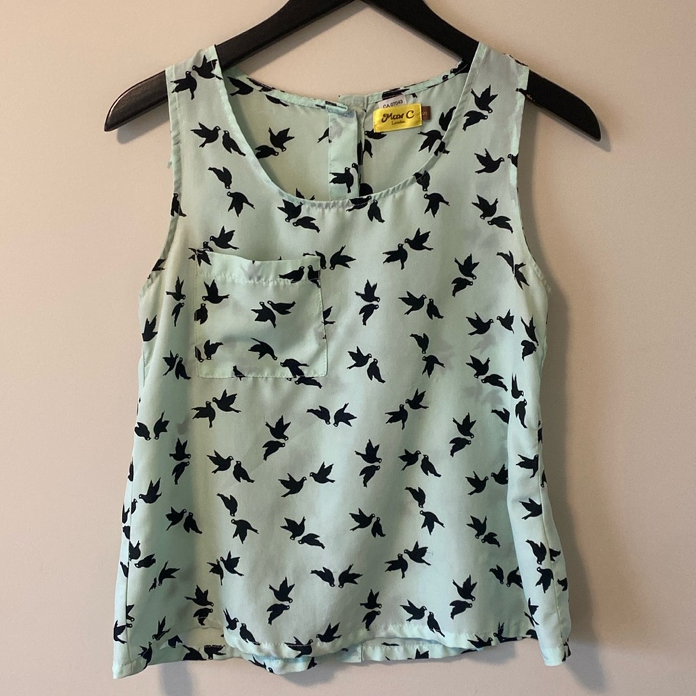 Flowy bird print top